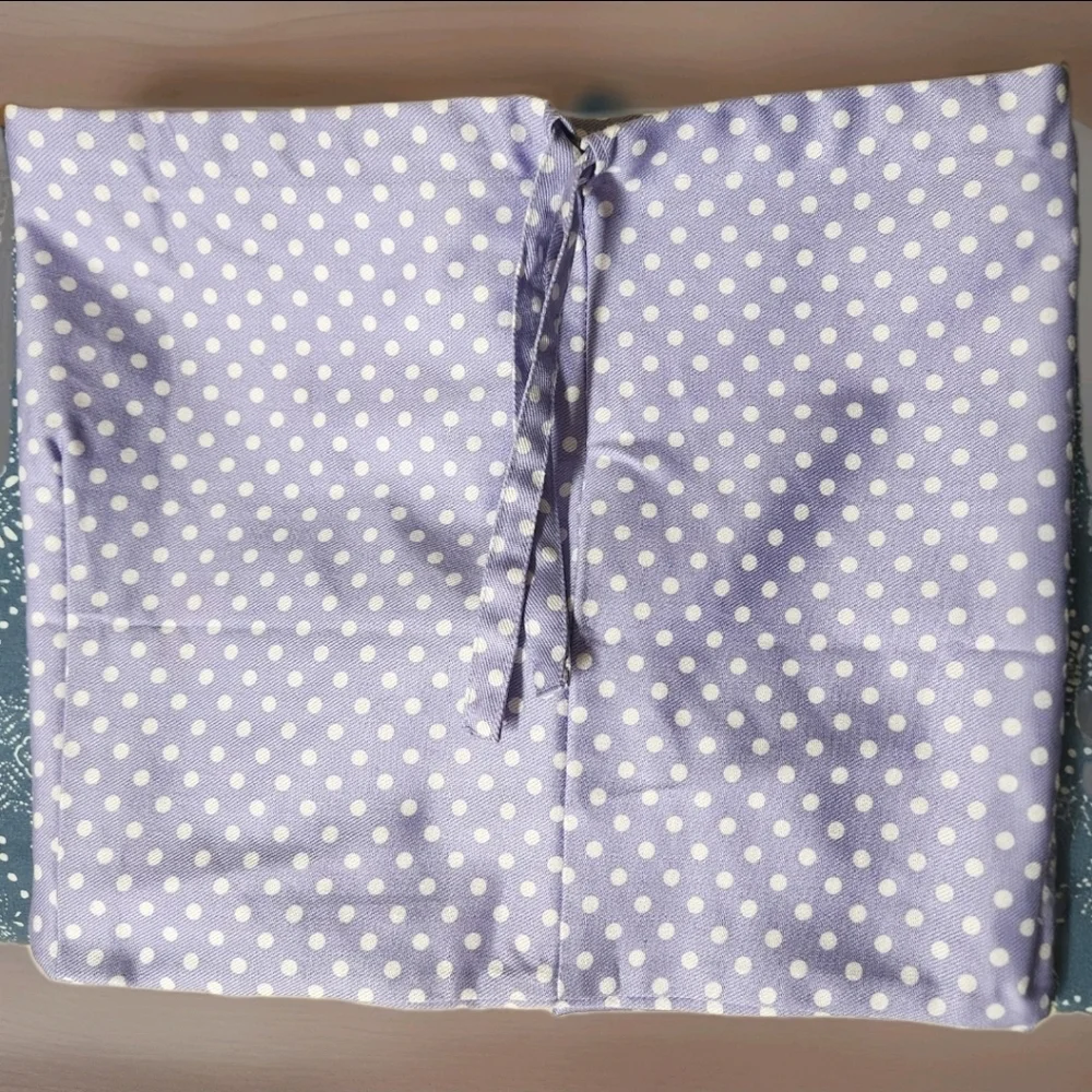 Pottery Barn Kids Purple Polka Dot Square Basket Liner XL NWOT 15x15 Cotton